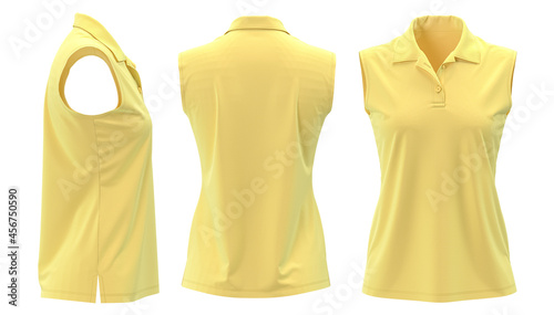 3D rendered sleeveless ladies polo shirts photo