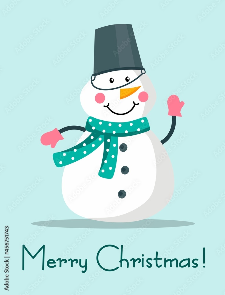 Christmas card with a snowman. The concept of Christmas and New Year. Christmas card with a snowman. The concept of Christmas and New Year.