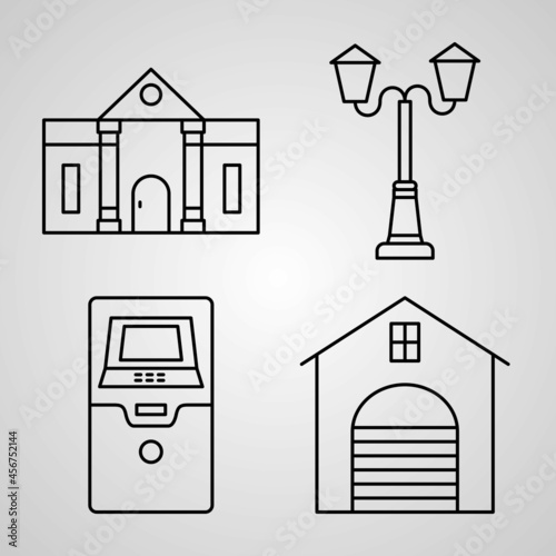 Set of City Icons Vector Illustration Isolated on White Background