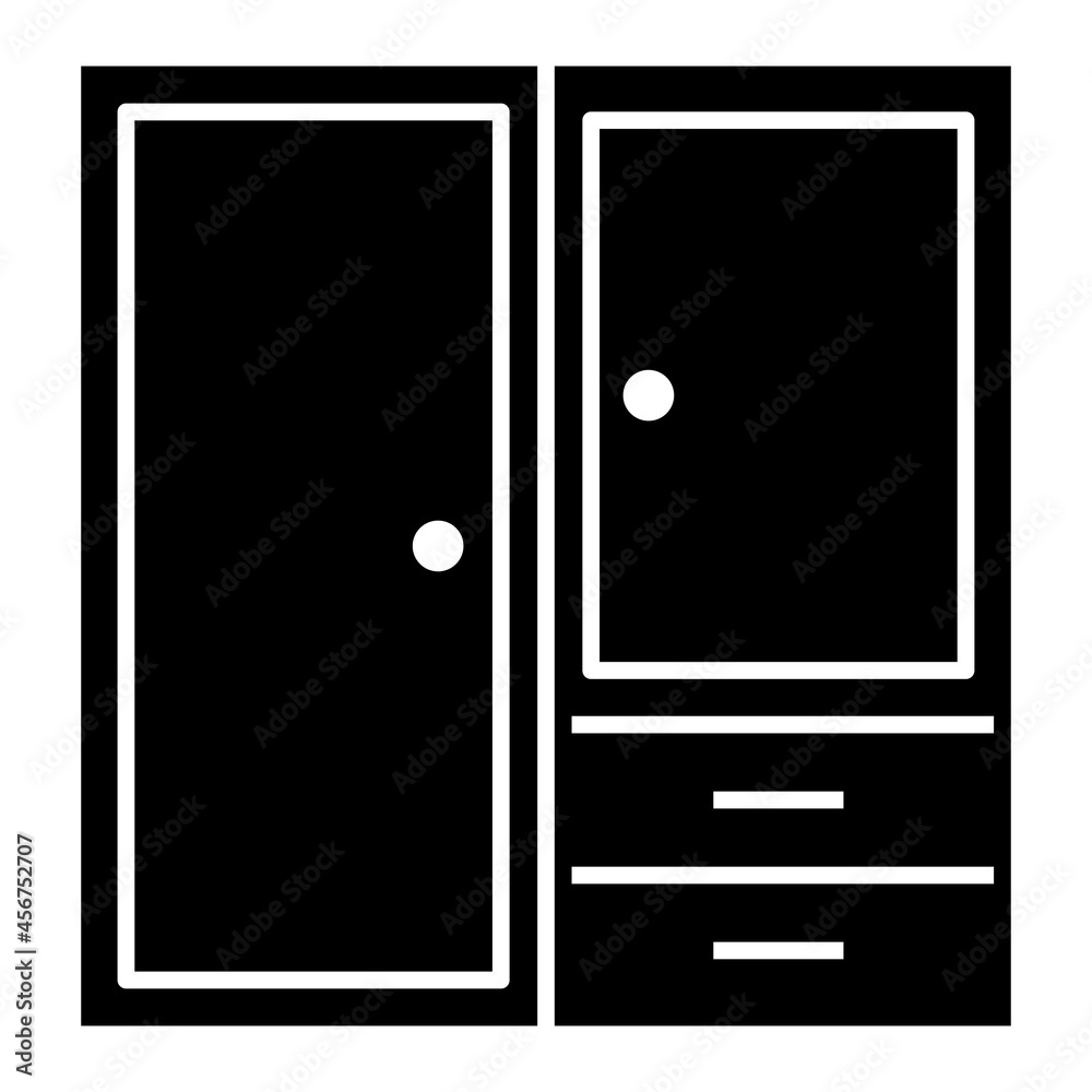 Vector Wardrobe Glyph Icon Design Vector Wardrobe Glyph Icon Design