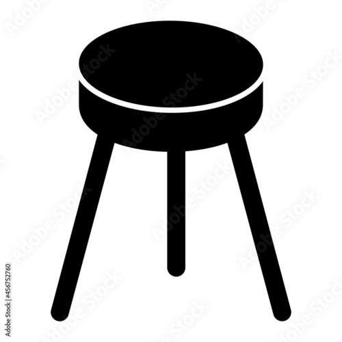 Vector Stool Glyph Icon Design