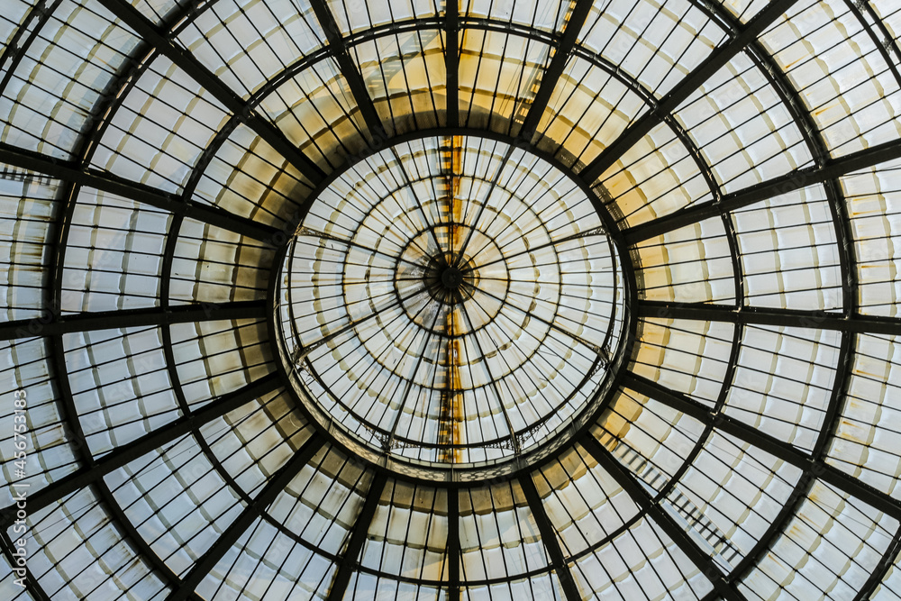 View of a Ceiling of Vittorio Emanuele Gallery in Milan City Center