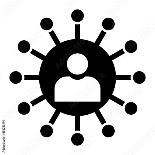 Vector Network Glyph Icon Design