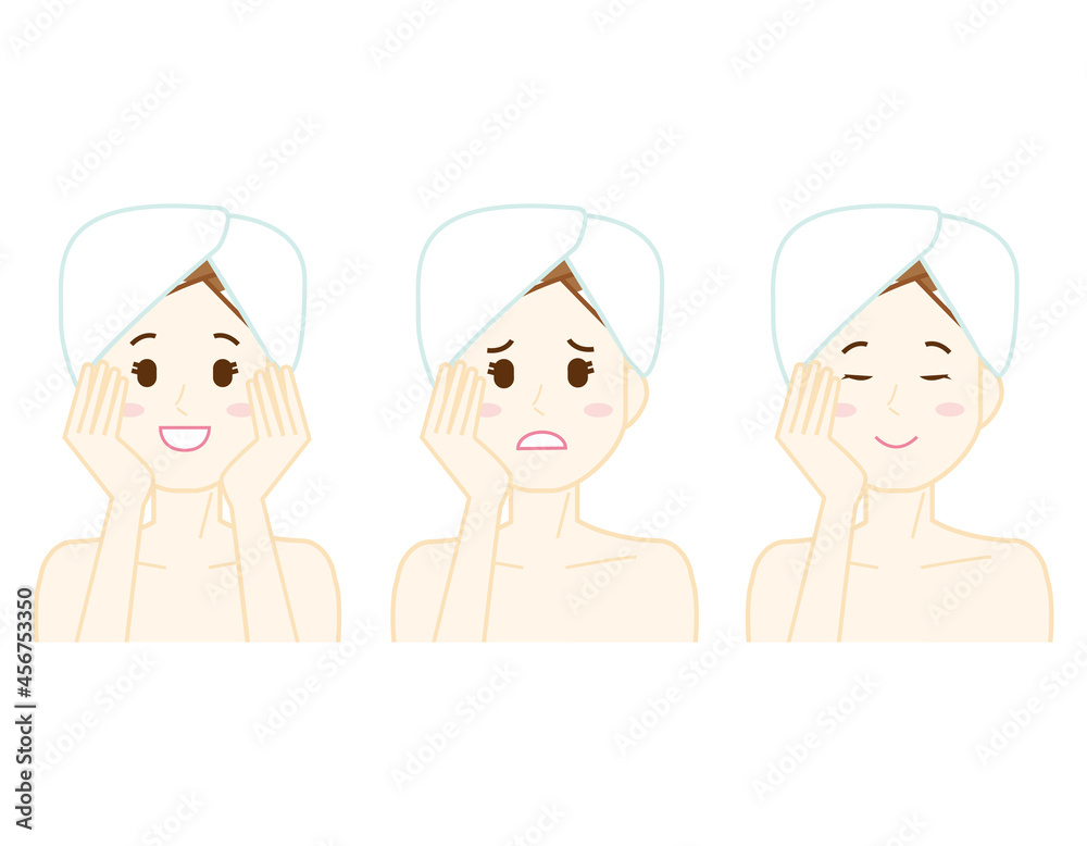 Vector illustration of a woman doing skin care. Vector illustration of a woman doing skin care.