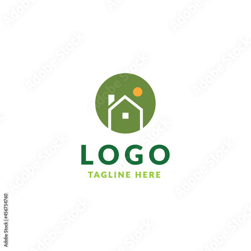 Round Logo House eco design geometric