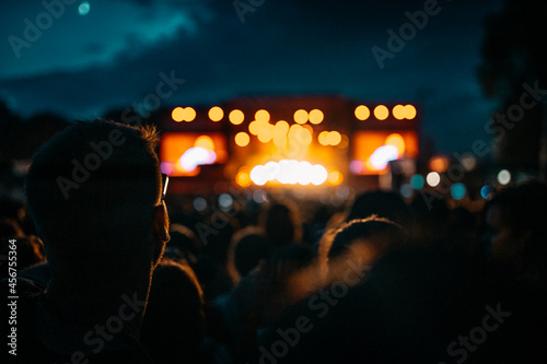 crowd in front of a stage photo