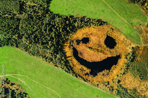 Natural smiling lake near Vladimir, Russia.