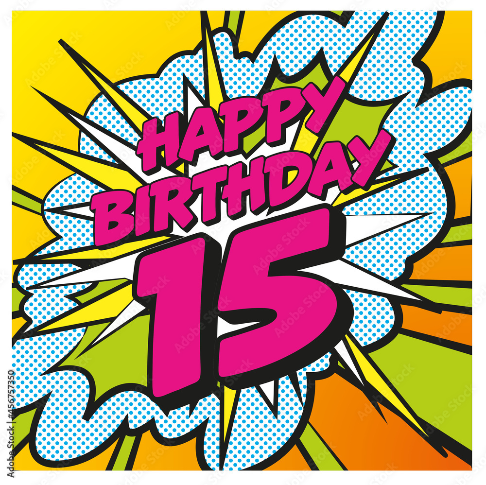 Carte Happy Birthday 15 years 3