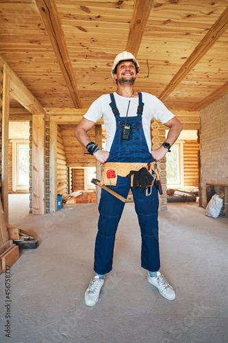 Housebuilder posing to camera with proud expression