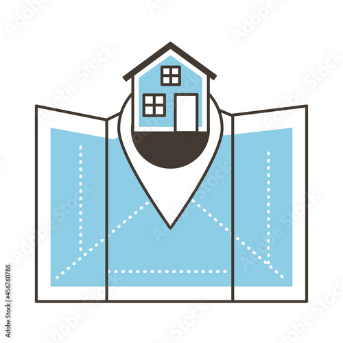 construction plan with pin