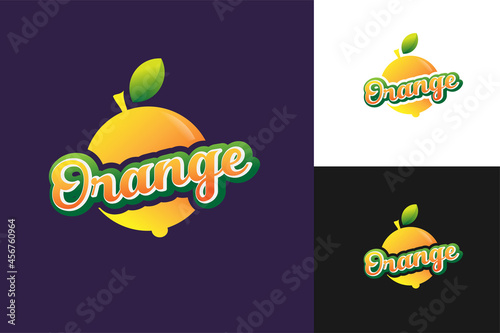 Orange fruit logo design. juice. jam. lime frees drink Vector illustration