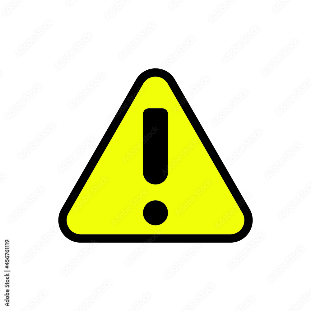 Exclamation mark vector icon. Danger alarm illustration white isolated background. warning symbol or logo.