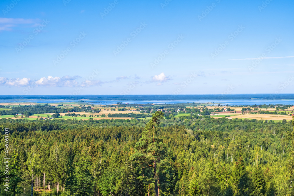 Awesome landscape view at a forest and the countryside