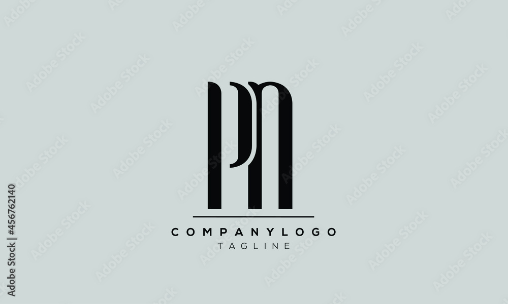 Obraz premium Abstract Letter Initial PN NP Vector Logo Design Template
