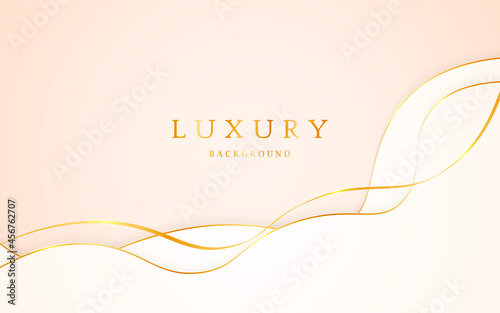Abstract cream colored background with elegant golden curves. vector illustration about elegant modern template design 