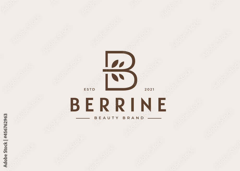 letter B logo design template, feminine style, Vector illustrations letter B logo design template, feminine style, Vector illustrations