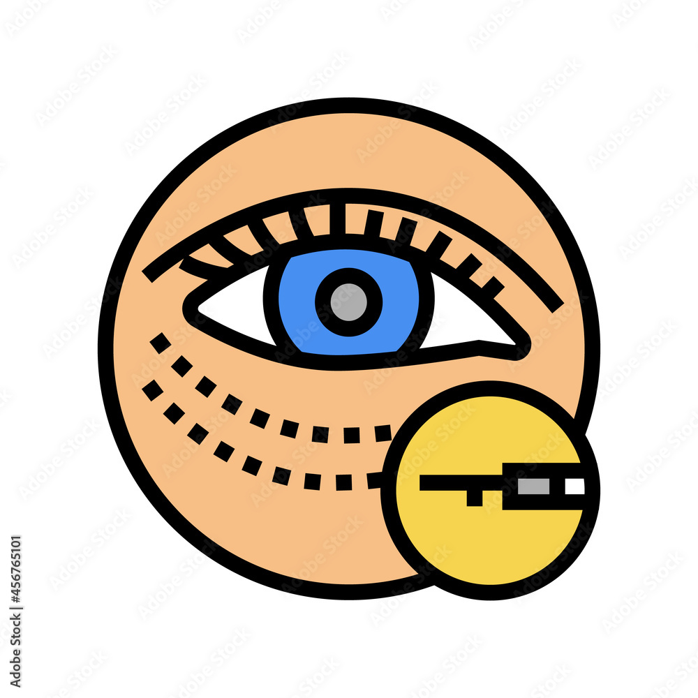 Naklejka premium eye surgery color icon vector. eye surgery sign. isolated symbol illustration