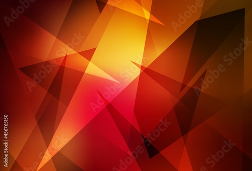 Dark Red  Yellow vector background with polygonal style.