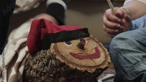 family video with the cagatio, typical catalan christmas celebration.