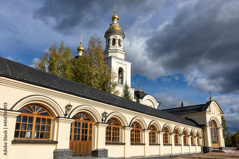Naklejka premium Church of the Archangel Michael in the village of Merkushino