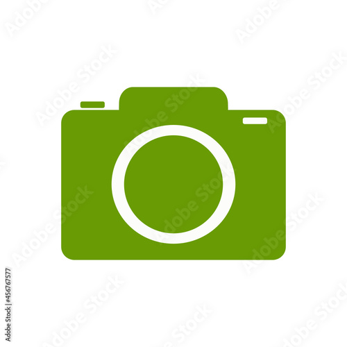a success/dark green camera single icon isolated white background	