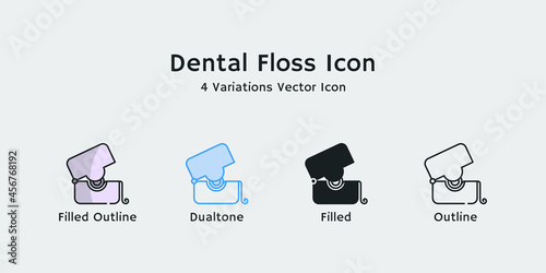 Dental floss icon for cleaning teeth vector graphics