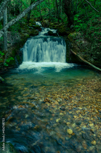 Fototapeta Naklejka Na Ścianę i Meble -  Small waterfalls on the Bigar river, natural reserve in the Anina mountains