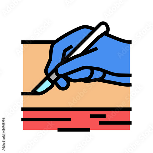 incision surgery color icon vector. incision surgery sign. isolated symbol illustration