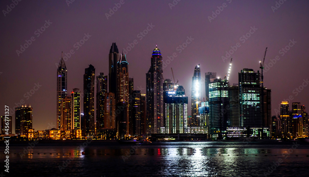 Fototapeta premium View of modern skyscrapers in Jumeirah beach residence