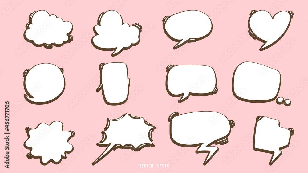 Set of dialog boxes different variants hand drawn , Flat Modern design , illustration Vector EPS 10 Set of dialog boxes different variants hand drawn , Flat Modern design , illustration Vector EPS 10
