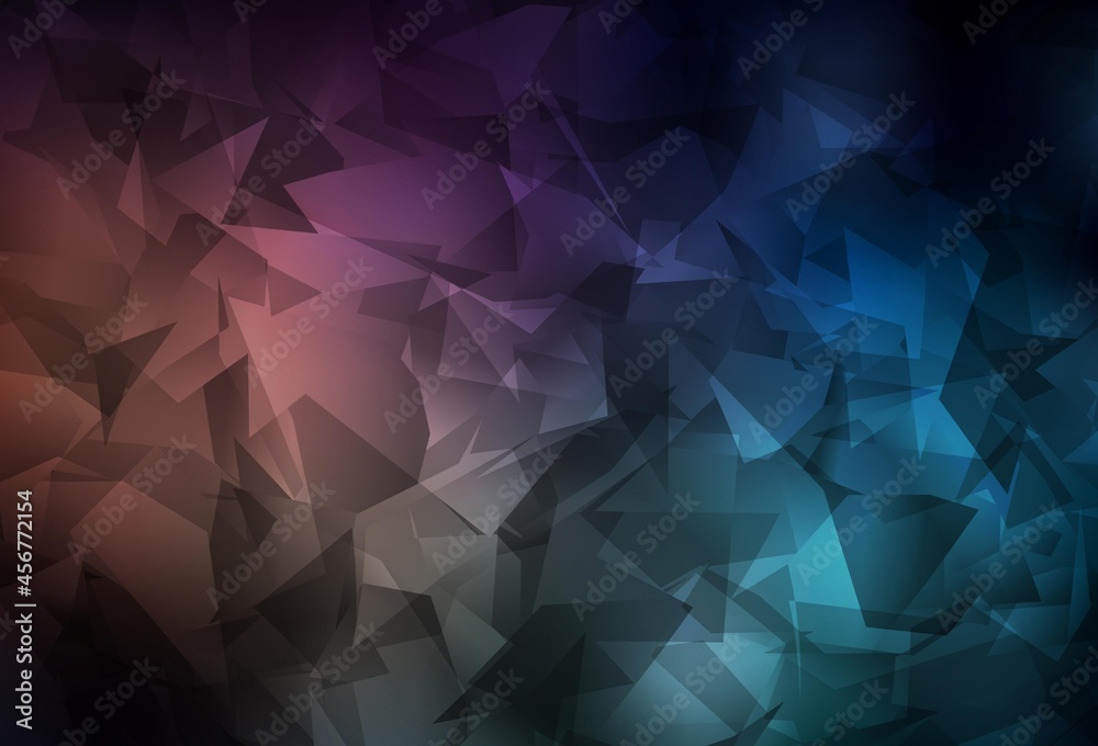 Fototapeta premium Dark Blue, Red vector polygon abstract backdrop.