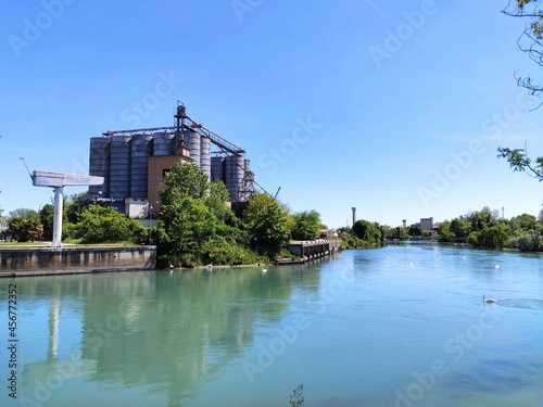 Old industrial area along the River Sile in Silea, Treviso, Italy