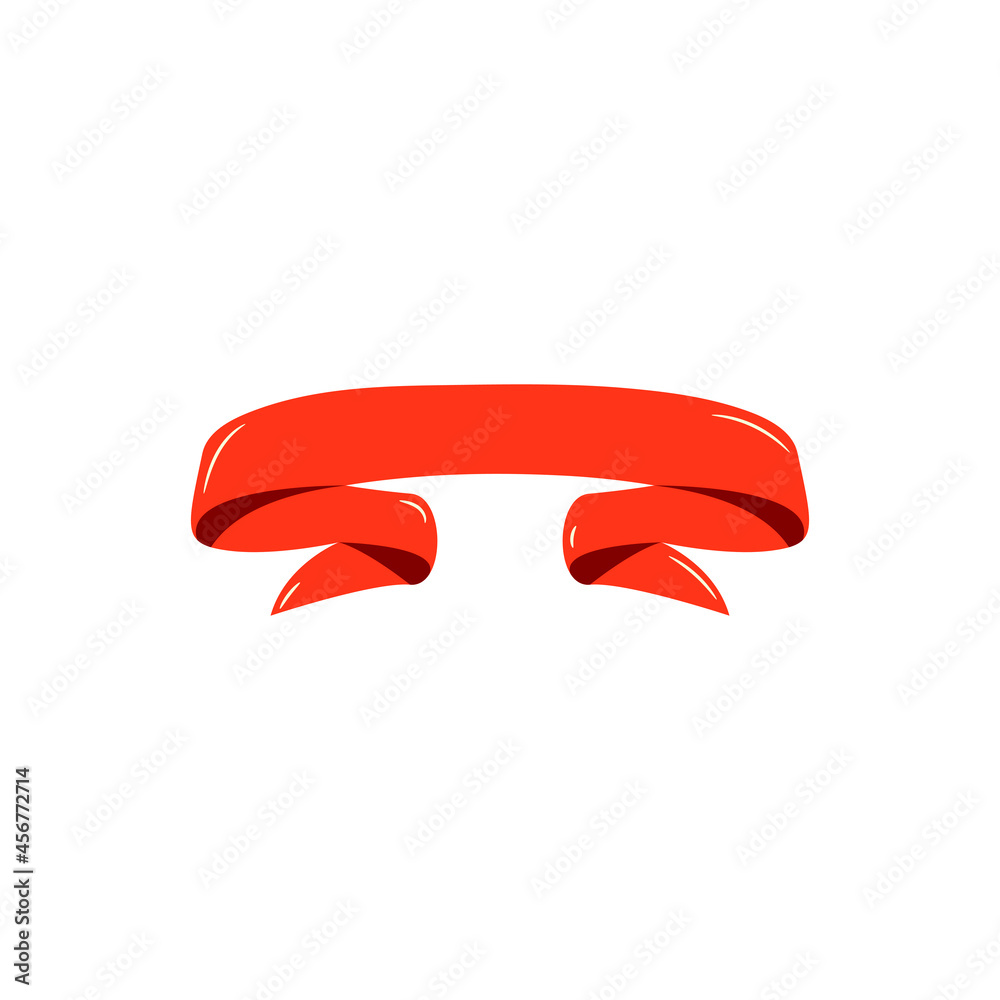 Obraz premium Red ribbon for text, gifts, banners, cards, decor. Christmas festive gift decoration. Valentine's Day.