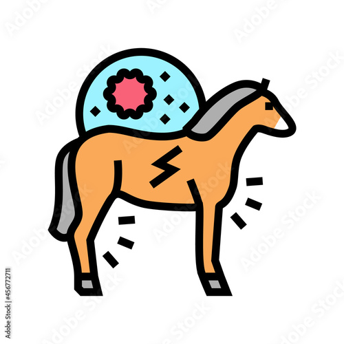 encephalitis horse color icon vector. encephalitis horse sign. isolated symbol illustration