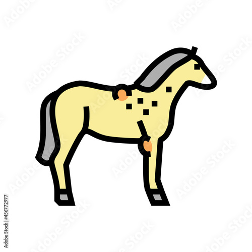 brucellosis horse color icon vector. brucellosis horse sign. isolated symbol illustration
