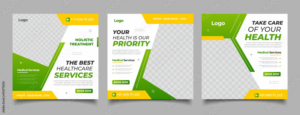 Medical and healthcare social media post template Medical and healthcare social media post template