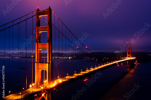 Fototapeta Naklejka Na Ścianę i Meble -  25 second long exposure of the Golden Gate Bridge in San Francisco, CA