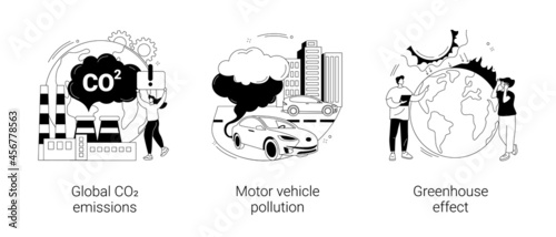 Air pollution abstract concept vector illustrations.