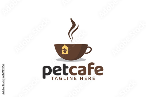 Pet cafe logo vector graphic for any business especially for pet shop, store, cafe, pet lover, club, etc.