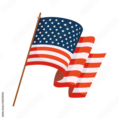 usa flag in pole