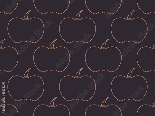 Contour pumpkins seamless pattern. Autumn background with pumpkins. Design for wrapping paper, banners, posters and advertising materials. Vector illustration