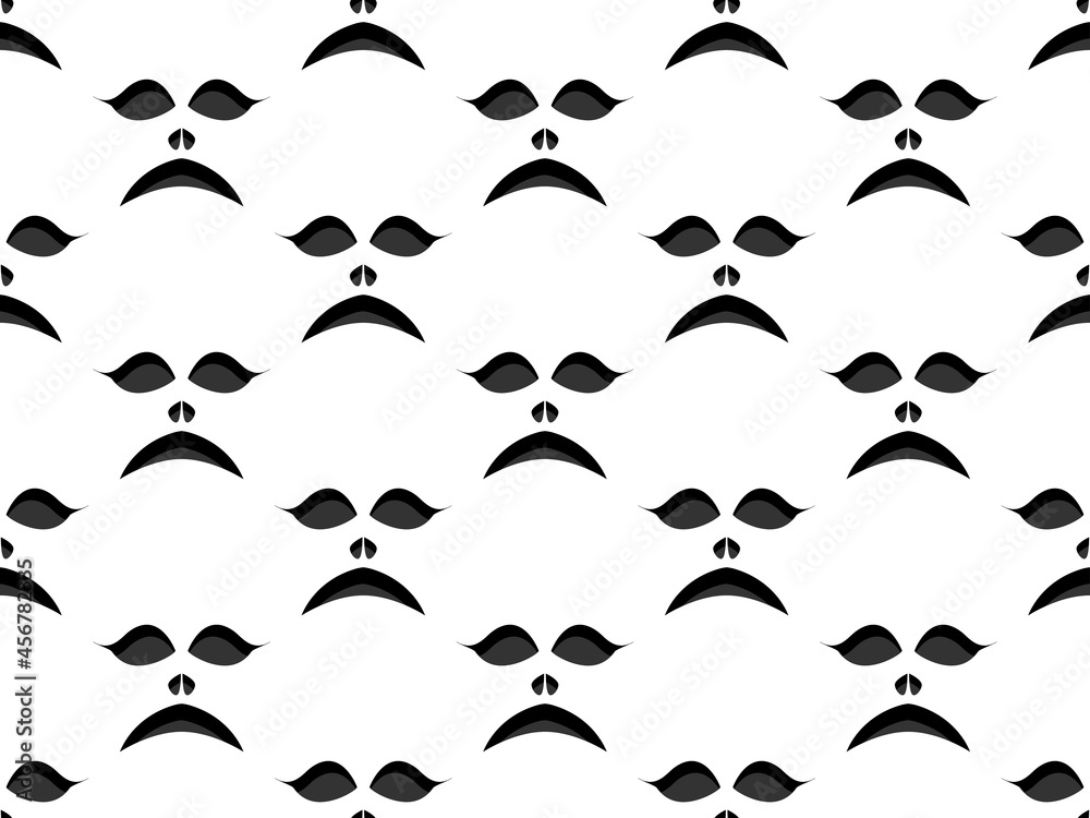Fototapeta premium Halloween scary face seamless pattern. Ghost face with evil scary eyes. Creepy face. Festive background design for banners and posters, wrapping paper and promotional items. Vector illustration