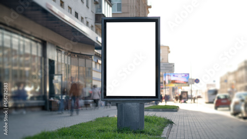 Vertical billboard. Mockup with advertising space.