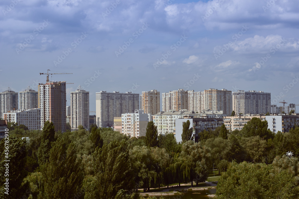 Landscape of Brovary, Ukraine. City panorama of the city.