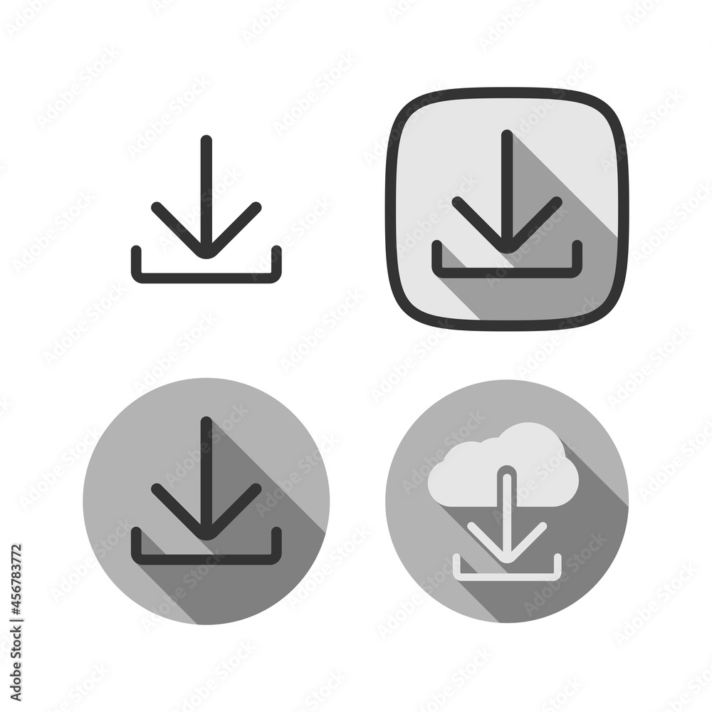 set of download symbols or icons, vector illustration set of download symbols or icons, vector illustration