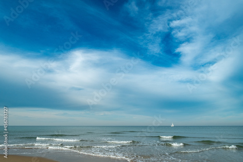 North Sea beach at Scheveningen, The Hague, South Holland Province, The Netherlands photo