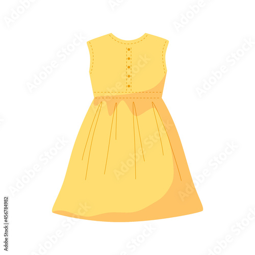 Dress girl for summer. Clothes for girls. Vector illustration