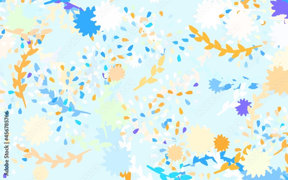 Light Blue, Yellow vector elegant pattern with flowers Light Blue, Yellow vector elegant pattern with flowers