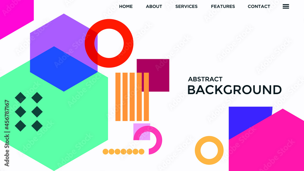 Fototapeta premium ABSTRACT GEOMETRIC BACKGROUND FLAT COLOR DESIGN VECTOR TEMPLATE FOR WALLPAPER COVER DESIGN 