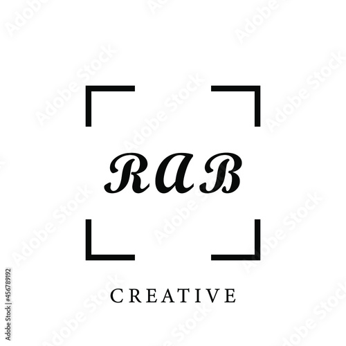 RAB letter logo design. RAB Letter Logo Design Vector Template.